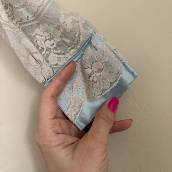 Intime of California Vintage Lace Chiffon Long Peignoir Robe Nightgown Small - Picture 6 of 13